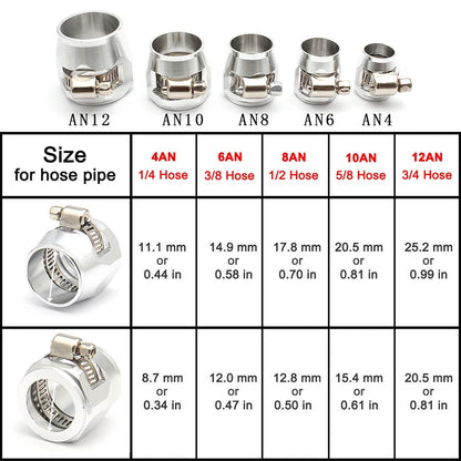 4pc an4 an6 an8 an10 an12 braçadeira de acabamento de mangueira de carro radiador modificado clipe de tubo de combustível fivela universal braçadeiras de mangueira finalizador de extremidade de óleo