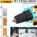LYUWO Rechargeable Electric Hand Drill, Pistol Drill, Electric Screwdriver, Household Impact Hand Drill Tool,Use MT Battery