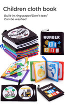 4 Pages Enlightenment Early Learning Books Children Black and White Cloth Book for Kids Montessori Educational Toys