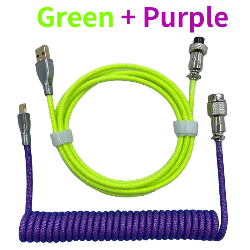 Coiled cable type C Mechanical keyboard wire USB keyboard cable  mechanical keyboard Aviator Desktop Computer Aviation Connector
