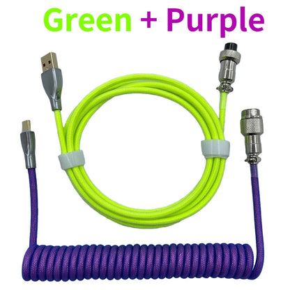 Coiled cable type C Mechanical keyboard wire USB keyboard cable  mechanical keyboard Aviator Desktop Computer Aviation Connector