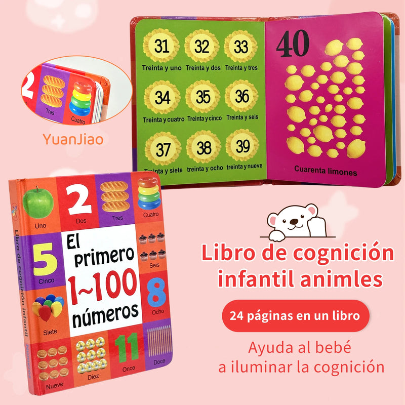 0-2 Years Spanish Children's Cognitive Encyclopedia Enhancing Cognition Children's Early Learning Books Gifts