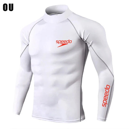 Men's Long Sleeve Turtleneck Compression Shirts, Sports Tights, Running &amp; Gym Tops, Cool Dry, Sun Protection 