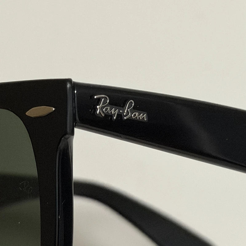 Original RayBan Classic RB2140 2140F WAYFARER Square Sunglasses with Glass Lenses, Glossy Frame, UV Protection, and Premium Eyewear in Box