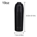 Copo de água portátil com palha e alça, garrafa esportiva, aço inoxidável 304, garrafa de vácuo de viagem, copo térmico, 32 oz, 24 oz, 19oz