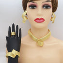 Women's Jewelry Sets Gold Plated Sprial Necklaces Simple Earrings Italian Fashion Rings Bracelets Wedding Accessories