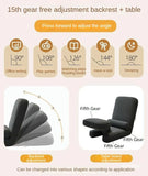 4in1 Adjustable Chaise Lounge Sofa, Floor Lazy Sofa Bed, 15-Position Folding Padded Lounger Bed with Pillow Chaise Couch
