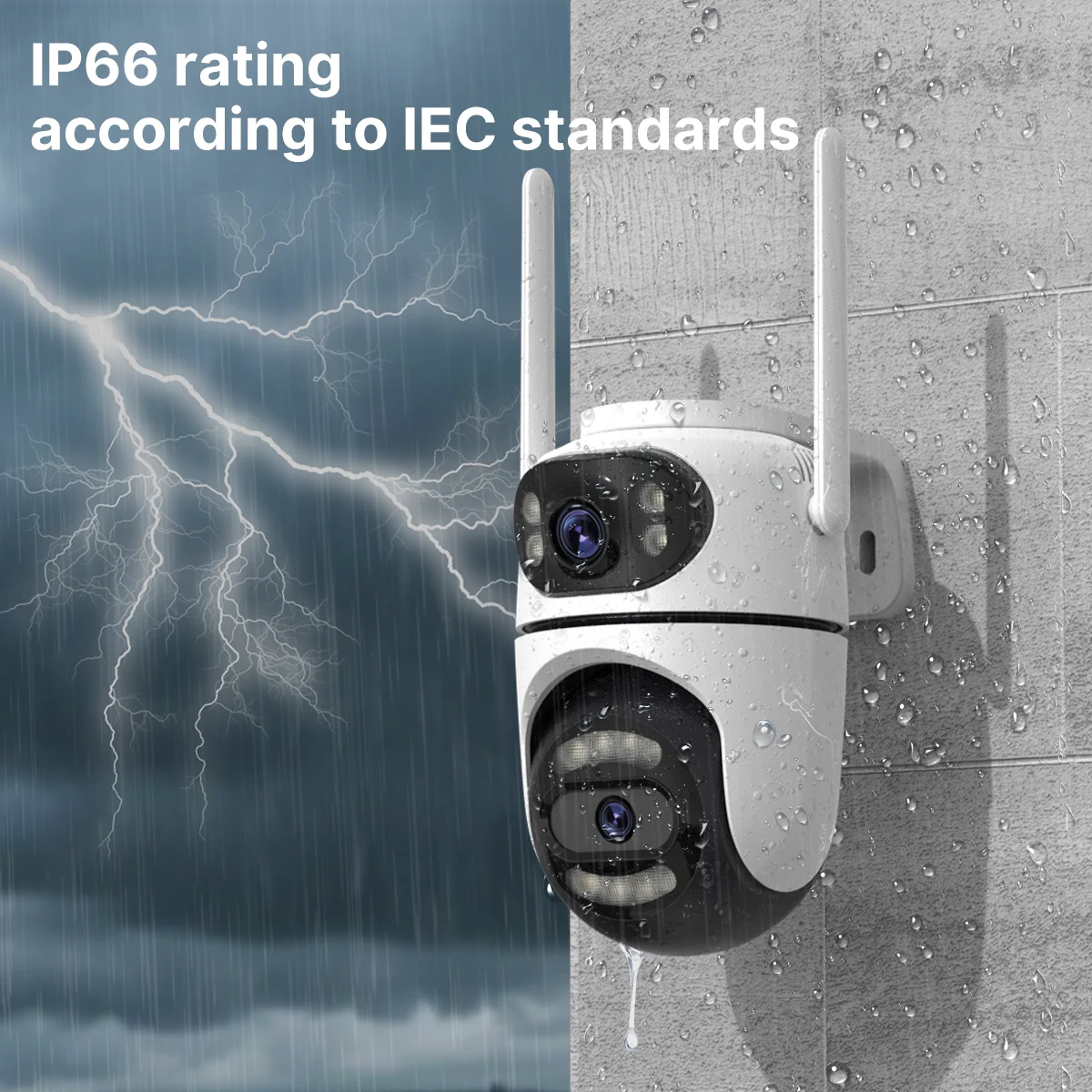 WONSDAR 2pcs Outdoor WIFI IP Camera Smart Home Security Protection PTZ Camera AI Auto Tracking Night Vision Surveillance iCsee