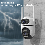 WONSDAR 2pcs Outdoor WIFI IP Camera Smart Home Security Protection PTZ Camera AI Auto Tracking Night Vision Surveillance iCsee