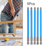 5Pcs PH2 Extra Long 127mm Magnetic Non-slip Screwdriver Bit Set 1/4 Hex Shank