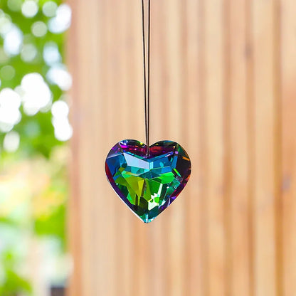 45mm Hanging Heart Suncatcher Prism Pendant Crafts for Home Office Garden Decoration Rainbow Maker Window Pendant 2025 Xmas Gift
