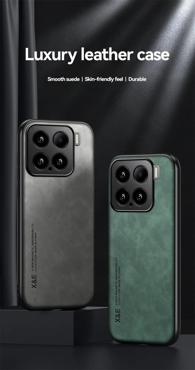 Funda For Xiaomi 15 5G Case Leather Car Magnetic Holder Phone Cover For Xiaomi 15 Pro Xiaomi15 Mi15 15Pro Soft TPU Protect Coque