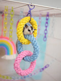 Chew-Proof Triple Ring Cotton Rope Toy - Hand-Braided Knot Ball for Aggressive Chewers Multi-Pet Enrichment Puzzle for Hamsters