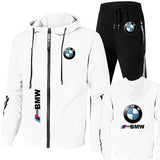 BMW Tracksuit Men's Clothing BMW Print Sweat Suit Casual Harajuku Hooded Sweatshirt+Pants 2 Piece Set Sportswear Sets Men