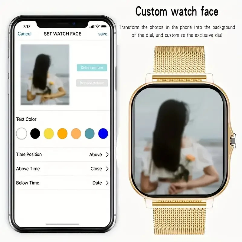 KESHUYOU New 1.83-inch Smartwatch Call Notifications Sleep Monitoring Activity Tracking Compatible with Android and iOS