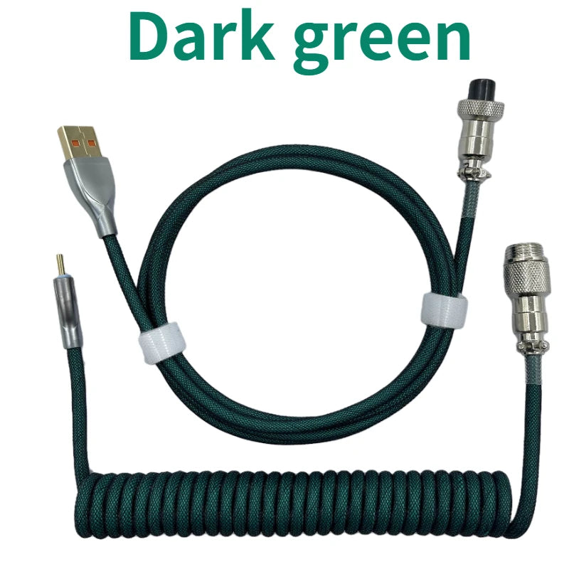Coiled cable type C Mechanical keyboard wire USB keyboard cable  mechanical keyboard Aviator Desktop Computer Aviation Connector