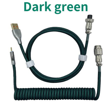 Coiled cable type C Mechanical keyboard wire USB keyboard cable  mechanical keyboard Aviator Desktop Computer Aviation Connector