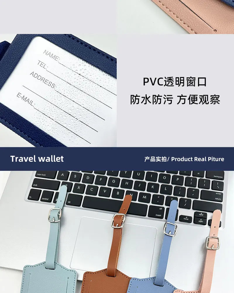 New Airplane Buckle Anti Lost Luggage Tags Thickened Flip Cover Luggage Tag Boarding Pass Suitcase Label Name ID Address Lable