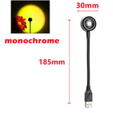 Proyector de lámpara de atardecer LED USB RnnTuu, luz nocturna portátil para decoración del hogar, luz de ambiente para sala de estar, fotografía de pared, luces de neón