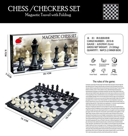 Bear brand science and education chess folding chessboard 2002 student entry early education puzzle battle chess table gam  toys