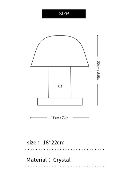 Mushroom Table Lamp Warm Color Night Light USB Rechargeable LED Touch Desk Light Piano Coating Surface Love Gift Lamp