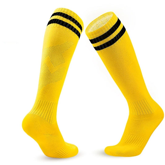 Loogdeel 1 Pair Soccer Socks Stripe Knee High Softball Baseball Team Sports Socks Breathable Football Socks for Kids Adults