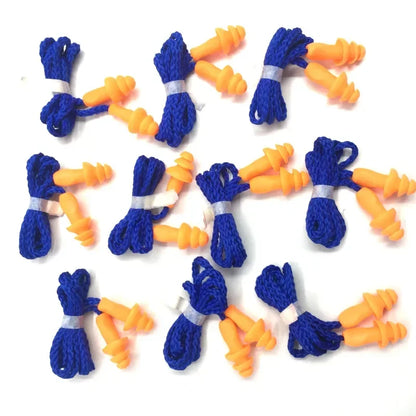 Soft Silicone Corded Ear Protector Soundproof Earmuffs Noise Protection Earplugs Sleep Snoring Reusable Ears Plugs