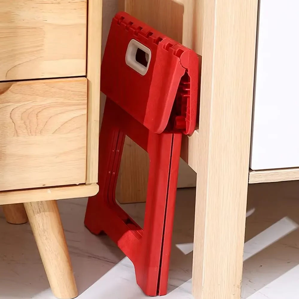 Lightweight Folding Step Stool Multi-Purpose Handheld Thickened Footstool Non-Slip Plastic Small Benches for Kitchen