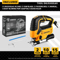 DEKO 220V DKJS55XL65 550W JIG SAW Woodworking Electric Tools Electric Saw With Guide Ruler Saw Blade Allen Wrench