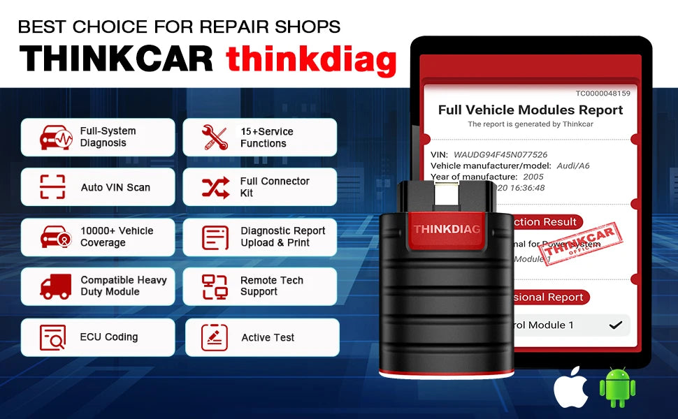 THINKCAR Thinkdiag hot Version Full System all car 16 Reset Service 1 Year Free OBD2 Diagnostic scan Tool Active Test ECU Coding