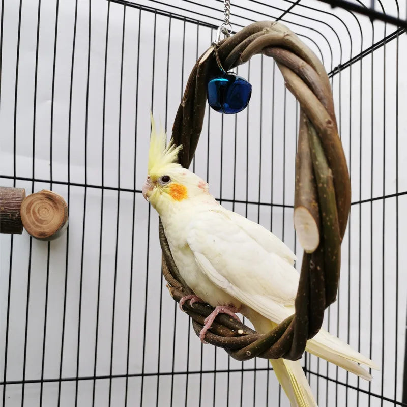 Solid Wood Parrot Stand Training Bird Stand Parrot Toys Desktop Training Stand Pole Interactive Playground Small Pet supplies