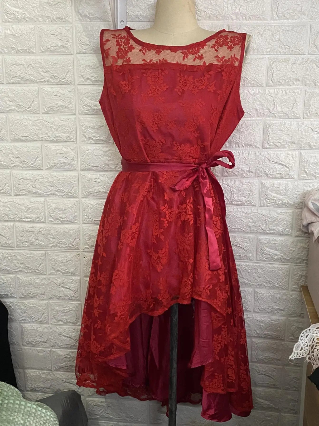 Vestido de dama de honor de boda para mujer 2025, elegante vestido de noche de encaje para fiesta, talla grande, ajustado, de cintura alta, con lazo, maxi vestidos para mujer