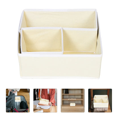 Caja de almacenamiento de 12 piezas para ropa interior, calcetines de bebé, organizador de cajones beige, divisor para decoración de guardería, divisores de tela no tejida para cambiador.