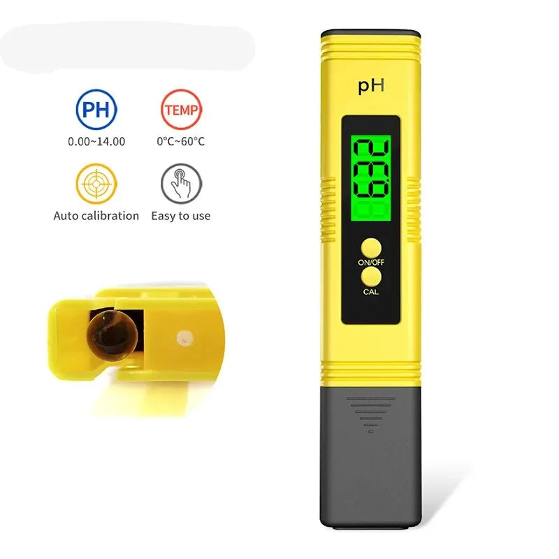 Medidor de pH y temperatura digital TDS de 2 piezas, 0,01 pH, alta precisión, 0-9990 ppm, TEMP y PPM.