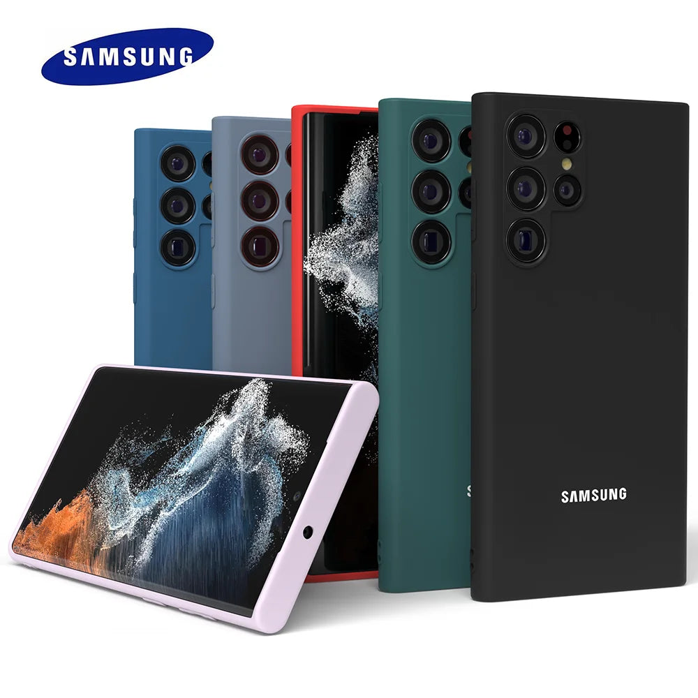 For Samsung Galaxy S24Ultra S24Plus S24 S23 S22 S21 S20 Ultra Plus Case  S23FE S21FE S20FE Liquid Silicone Phone Back Cover