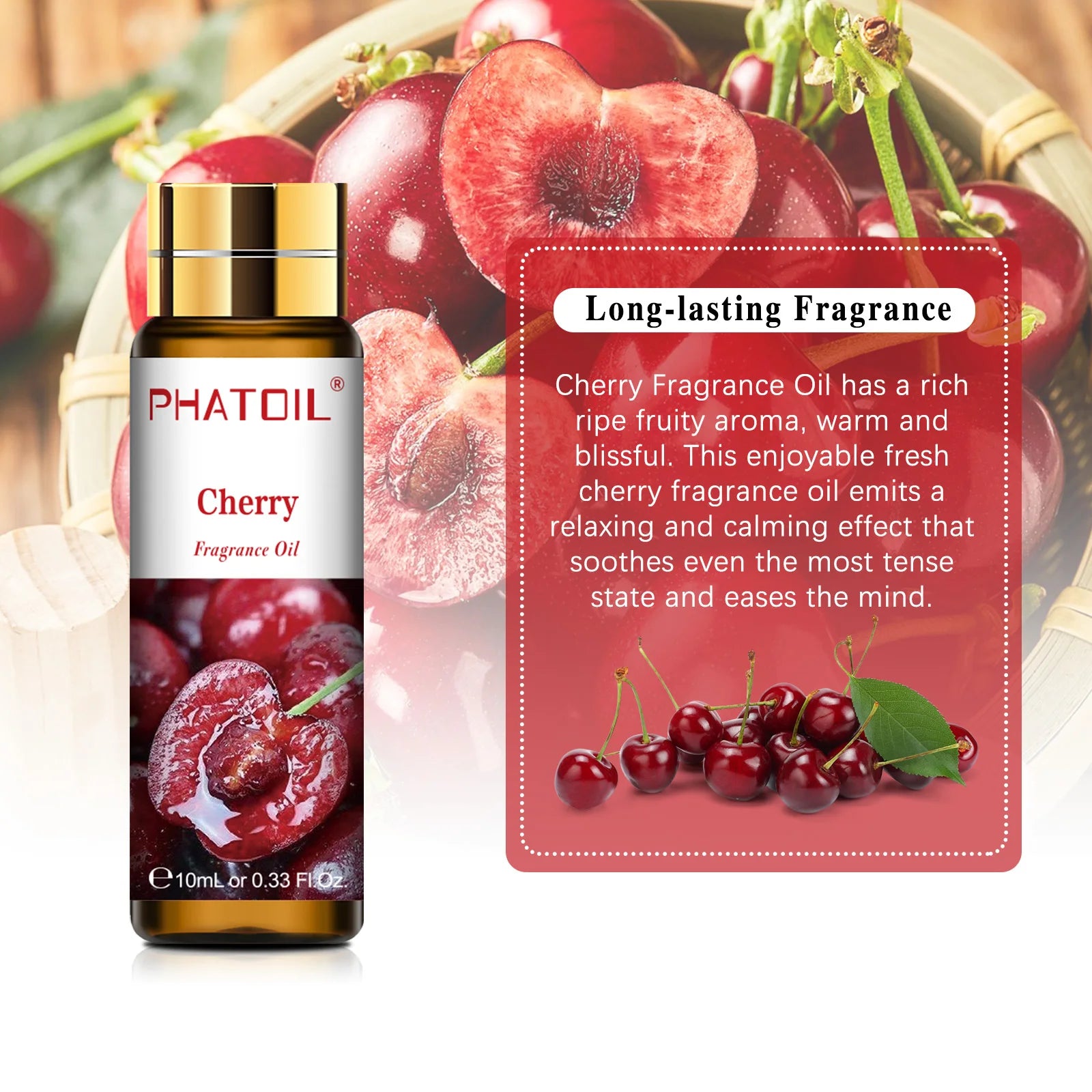 PHATOIL 1/3/9pcs 10ml Sweet Fruit Fragrance Oil For Aromatherapy DIY Candle Cherry Apple Strawberry Mango Coconut Fragrance Oils