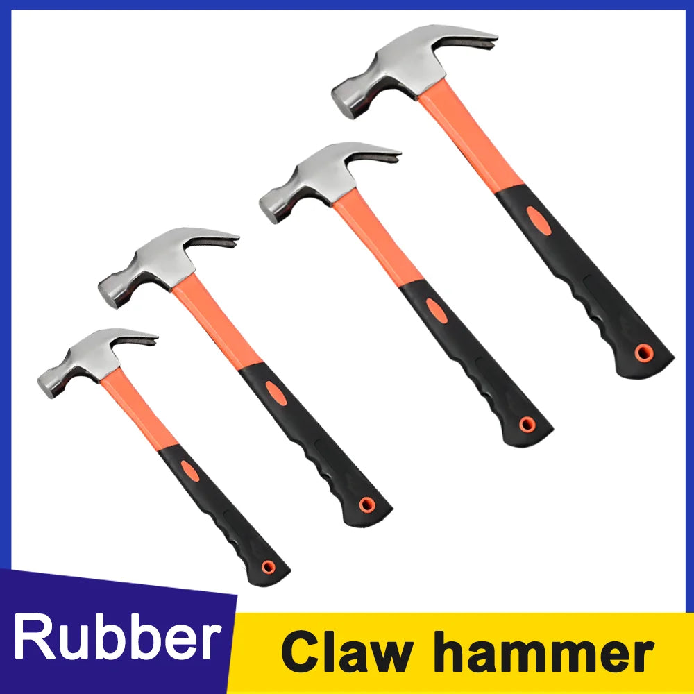 Rubber Handle Non-slip Fiber Handle Claw Hammer with Plastic Handle Claw Hammer Hardware Tools