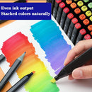 24/36/48/60/80/120/168 Colors Double Tip Permanent Art Marker pens for Drawing Painting Sketching Comics Design School Supplies