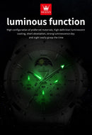 OLEVS 3653 Mens Watch Quartz Watch Multifunctional Chronograph Watch For Men 30M Waterproof Luminous Moon Phase Box Original