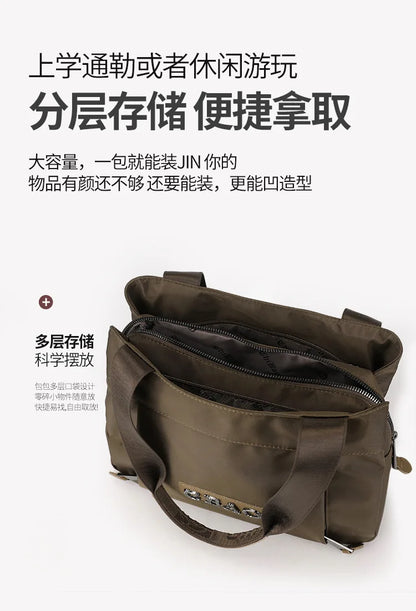 New Women's Bag Luxury Designer Oxford Cloth Handbag Women Shoulder Bag High Quality Fashion Solid Color Female Bags