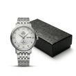 Relógio feminino automático bicolor calendário duplo em aço inoxidável