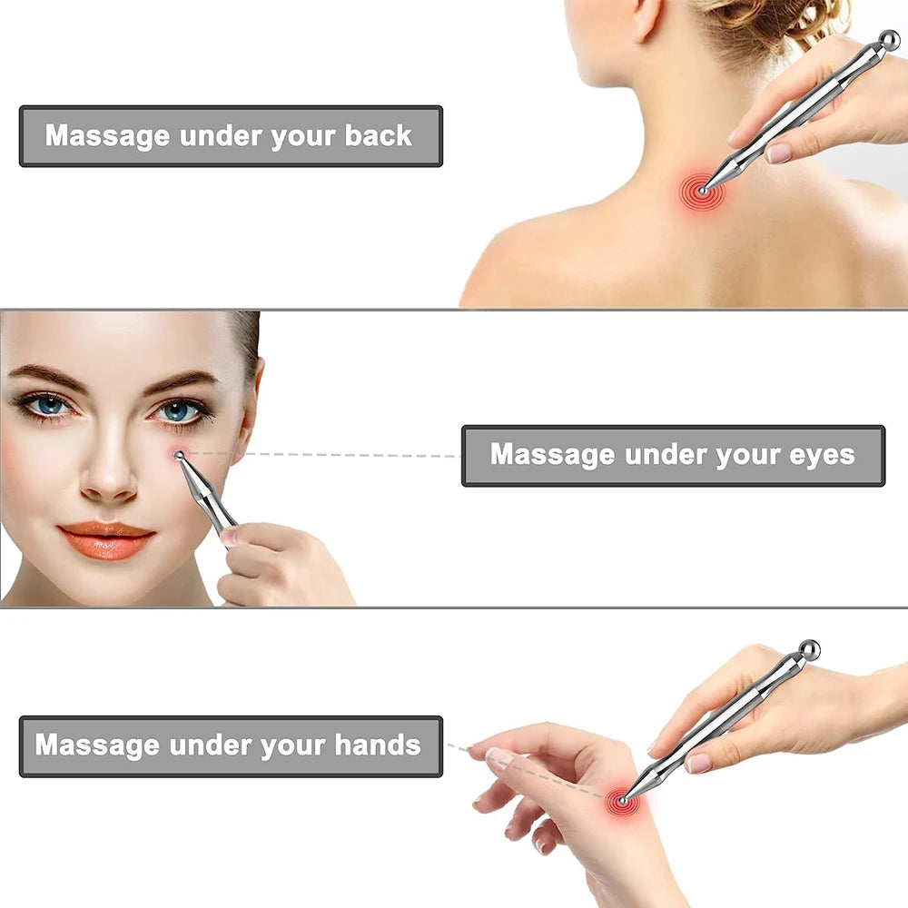 Ears Acupuncture Point Probe Massage Tool Painless Stainless Steel Portable Acupoint Detecting Pen Facial Reflexology Tool
