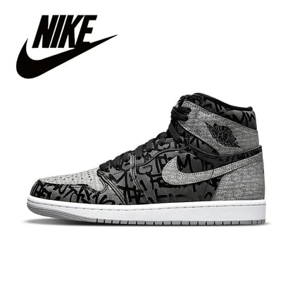 Nike Men's Shoes Air Jordan 1 High AJ1 White Black High Top Retro Basketball Shoes