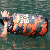 Bolsa impermeable portátil de camuflaje para exteriores, 2/5/10/15/20/30 l, para rafting, buceo, recubierta de PVC, para natación y trekking fluvial.