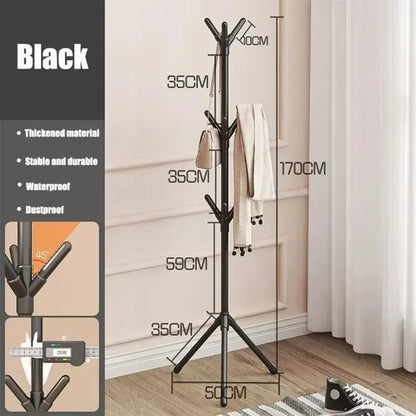 2025 New Standing Coat Rack Hook Household Clothes Hanger Floor Standing Bedroom Clothing Storage Rack Save Space Clothing Racks