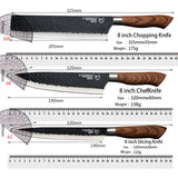 Herramientas de Juego de cuchillos de cocina de acero inoxidable, cuchillo de cocina forjado, tijeras, pelador de cerámica, rebanador de Chef, cuchillo de pelar Nakiri, estuche de regalo