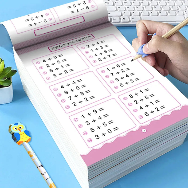 64 Pages/Book Children's Addition and Subtraction Learning Mathematics Workbook Handwritten Arithmetic  Exercise Books Notebooks