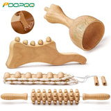 1/2/3/4Pcs Wood Therapy Massage Tools,Wooden Massager Kit for Body Shaping, Lymphatic Drainage,Muscle Pain Relief,Anti-Cellulite