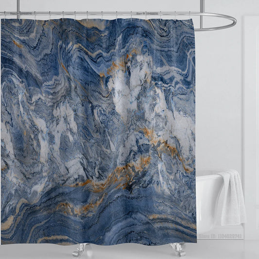 Marble Waterproof Shower Curtain Waterproof Shower Curtain for Bathroom Decor Printed Washable Shower Curtain with Hooks