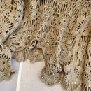 Casual Long Sleeve Elegant cardigan Beading O-neck Chic Vintage Hook Flower Hollow Out Top Plus Size Clothing